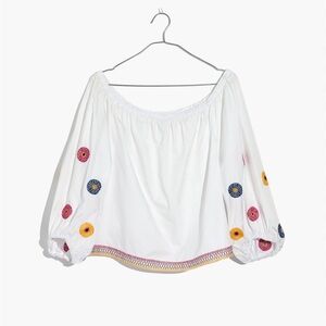 Madewell Embroidered Floral Off-Shoulder Blouse